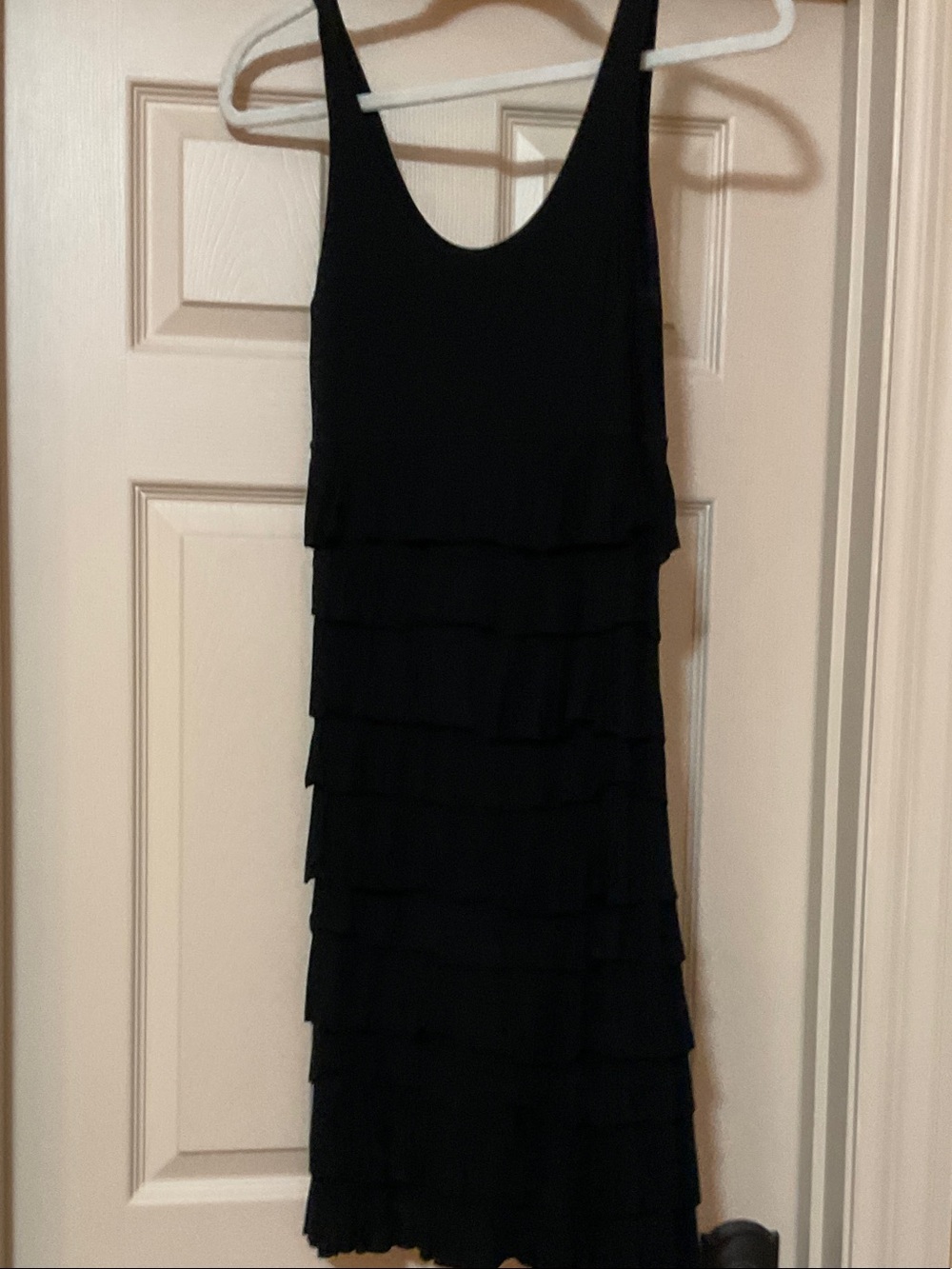 Sleeveless Black Tiered Mini Dress (Women’s Medium) - Picture 5 of 5